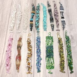 Gorgeous Handmade Crystal and Gem Seed Bracelets